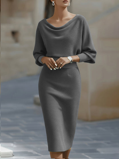 Flowy Knitted Mid Length Dress