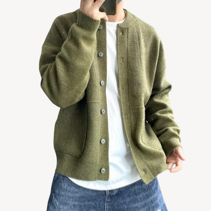 Men's Wool Cardigan Button Front - VibreMode