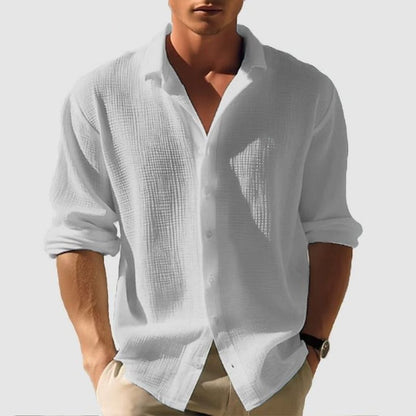 Men's Cotton Waffle Shirt Long Sleeves