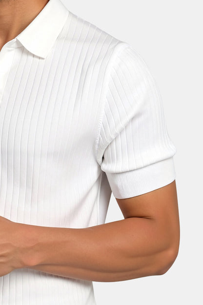 Image of Guy | Men's Ribbed Short Sleeve Polo Shirt