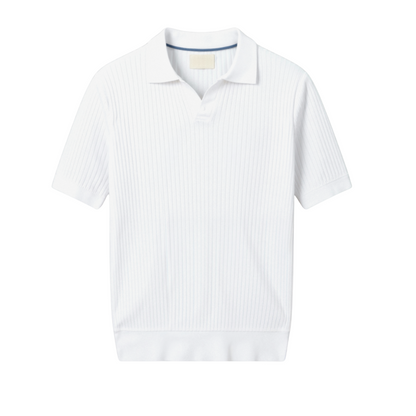 Men's Short Sleeve Polo Shirt Ribbed Cotton - VibreMode