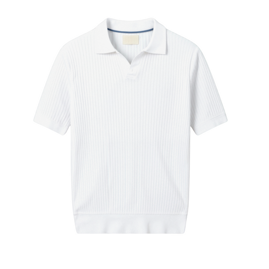 Men's Short Sleeve Polo Shirt Ribbed Cotton - VibreMode