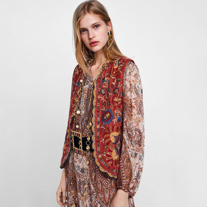 Elegant Floral Quilted Vest