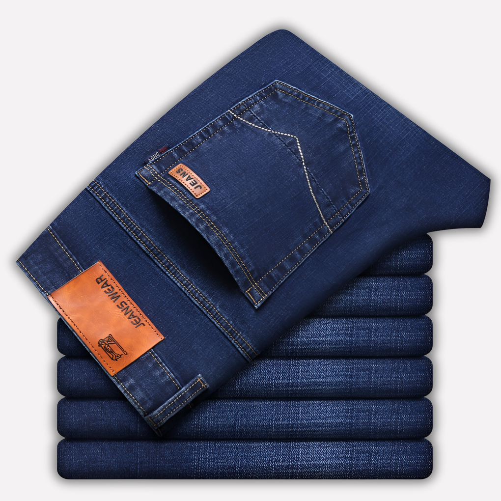 Men's Straight Leg Jeans Durable Denim