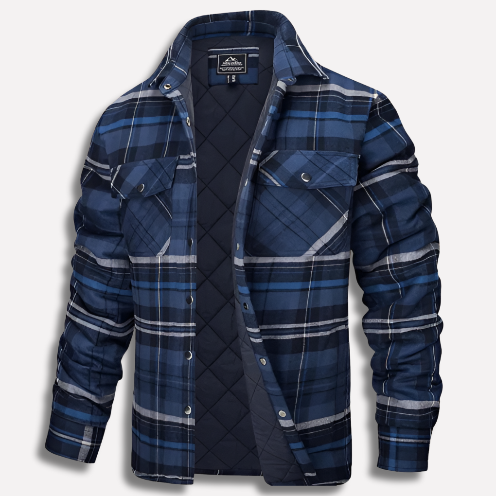Men's Cotton Flannel Shirt Checked Red Plaid