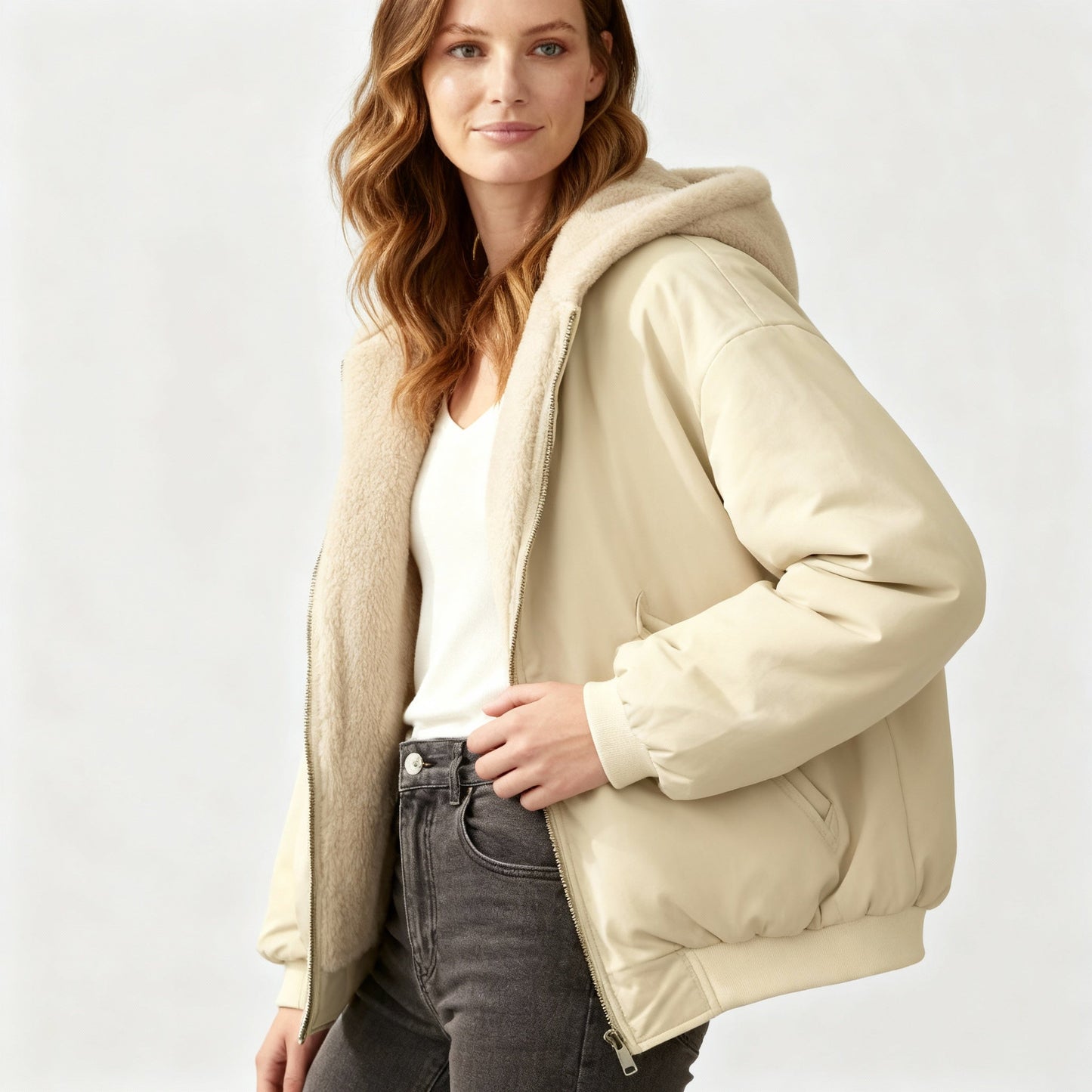 Image of Hailey | Women's Hooded Bomber Jacket