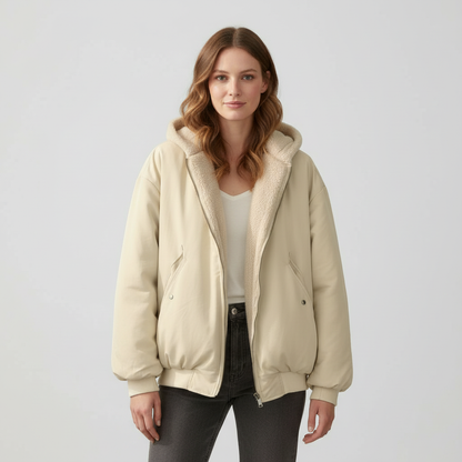 Women's Hooded Bomber Jacket - VibreMode
