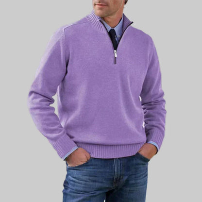 Men's Half-Zip Sweater Layered Style