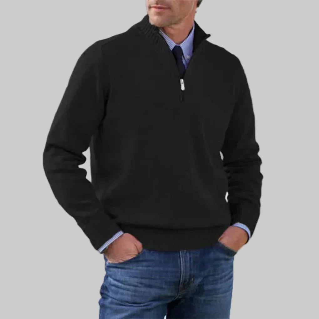 Men's Half-Zip Sweater Layered Style