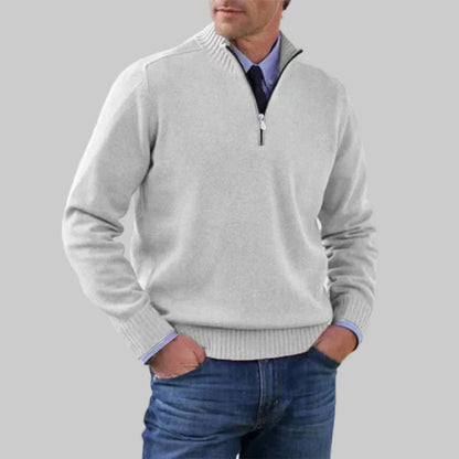 Men's Half-Zip Sweater Layered Style