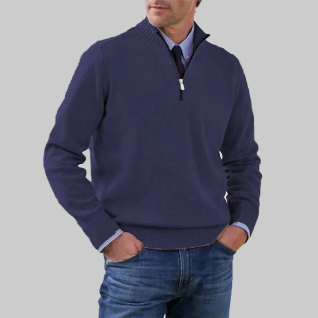 Men's Half-Zip Sweater Layered Style