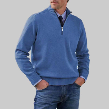 Men's Half-Zip Sweater Layered Style
