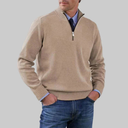 Men's Half-Zip Sweater Layered Style