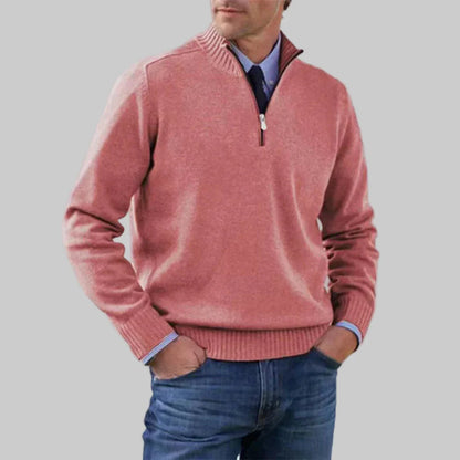 Men's Half-Zip Sweater Layered Style
