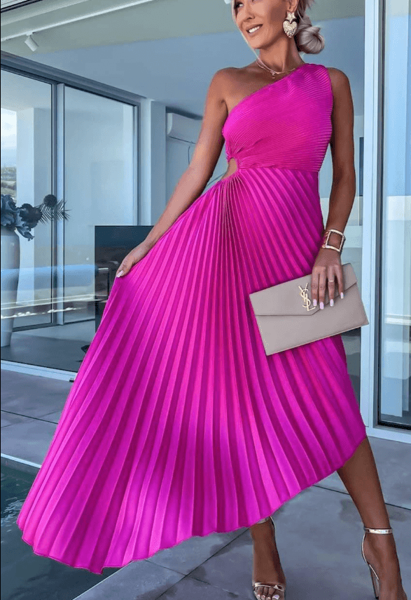 Floral Asymmetrical Knee Length Dress