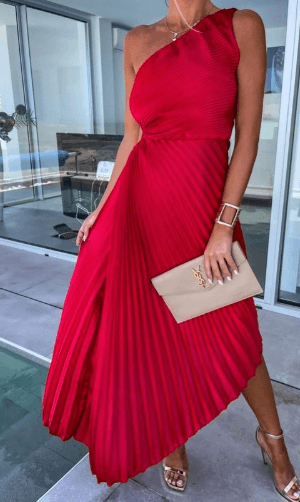 Chic One Shoulder Ruffled Maxi Dress for Women