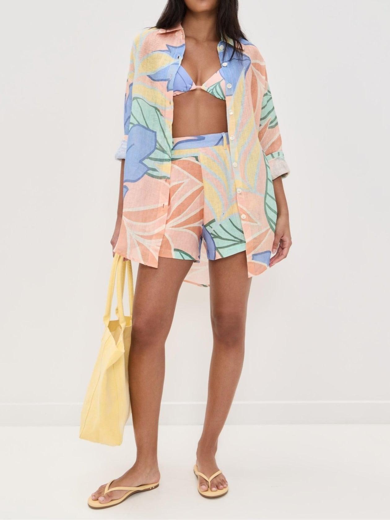 Image of Harmony | Women's Button-Down Floral Two-Piece Set