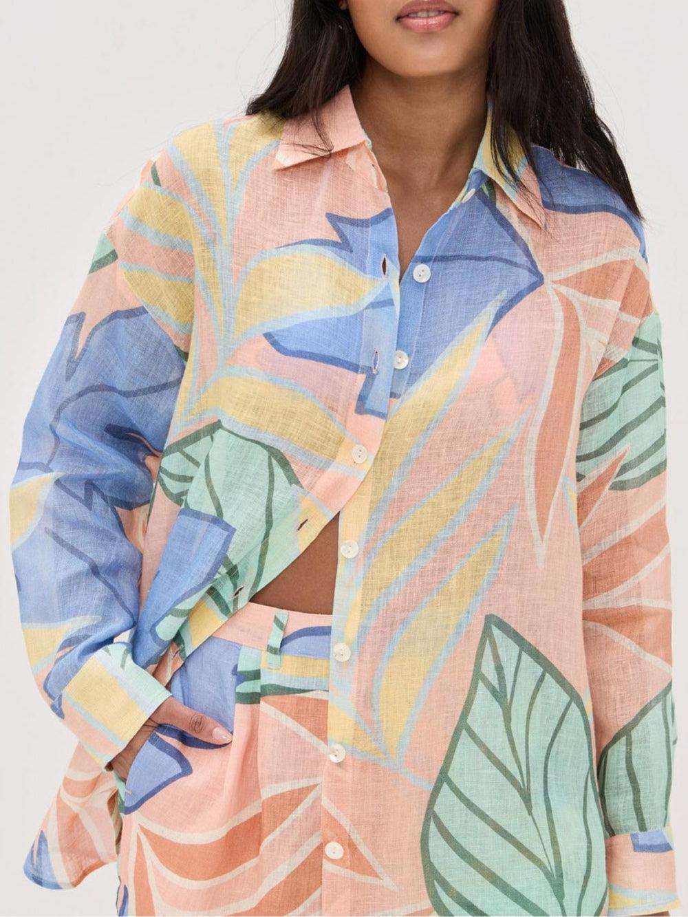 Image of Harmony | Women's Button-Down Floral Two-Piece Set