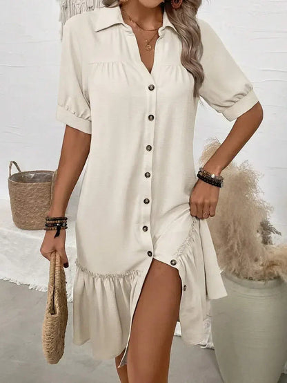Image of Hazel | Women's Button-Front Mini Dress