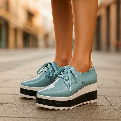 Image of Hazel | Women's Lace-Up Platform Shoes