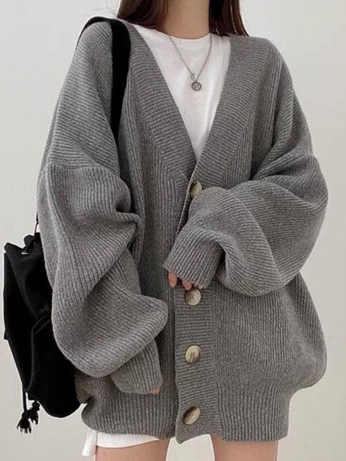 Image of Hazel | Women's Oversized Button-Front Cardigan