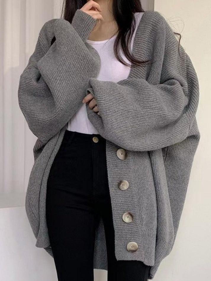 Image of Hazel | Women's Oversized Button-Front Cardigan