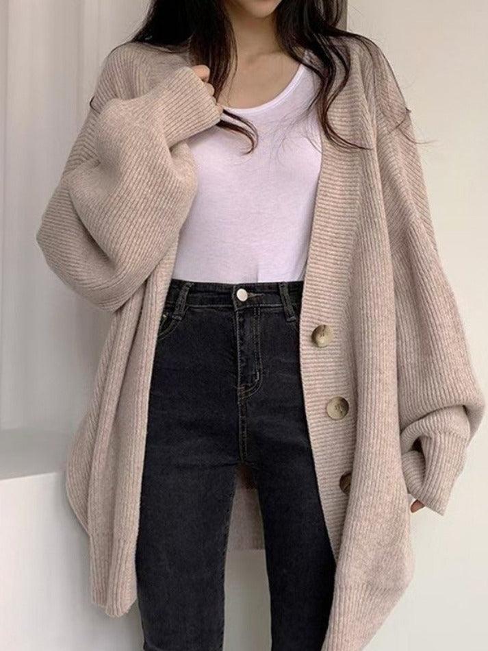 Image of Hazel | Women's Oversized Button-Front Cardigan