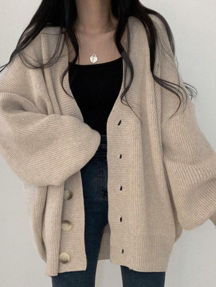 Image of Hazel | Women's Oversized Button-Front Cardigan