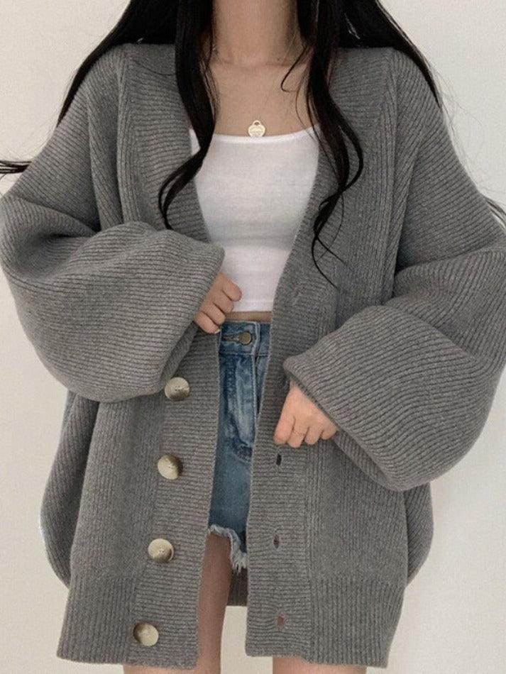Image of Hazel | Women's Oversized Button-Front Cardigan