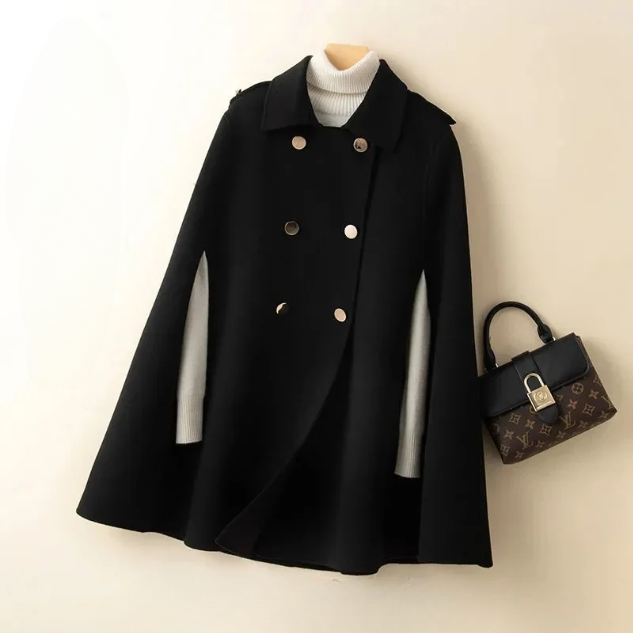 Womens Wool Batwing Coat - VibreMode