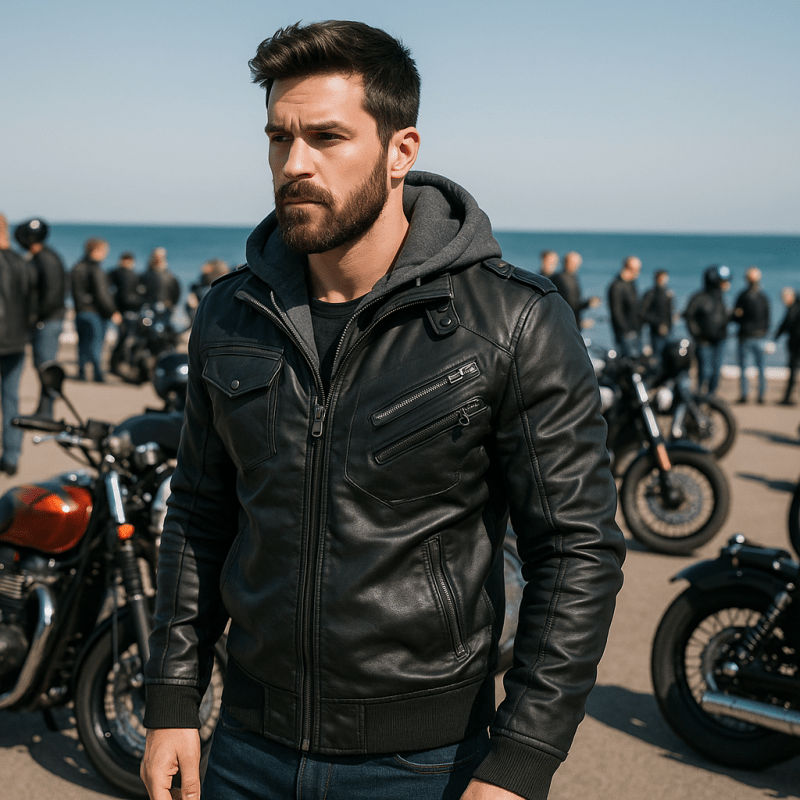 Men's Zip-Up Hooded Jacket