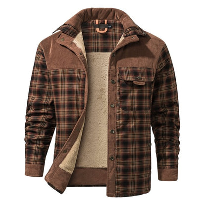 Men's Plaid Button Front Jacket