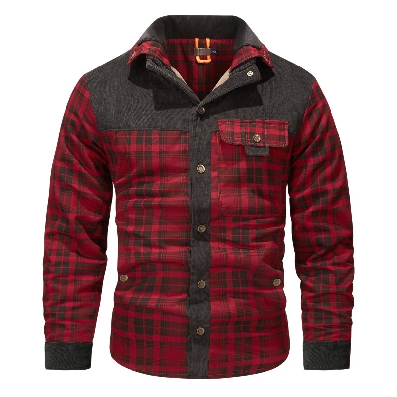 Men's Plaid Button Front Jacket