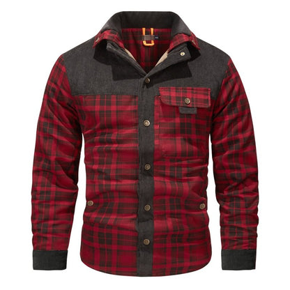 Men's Plaid Button Front Jacket