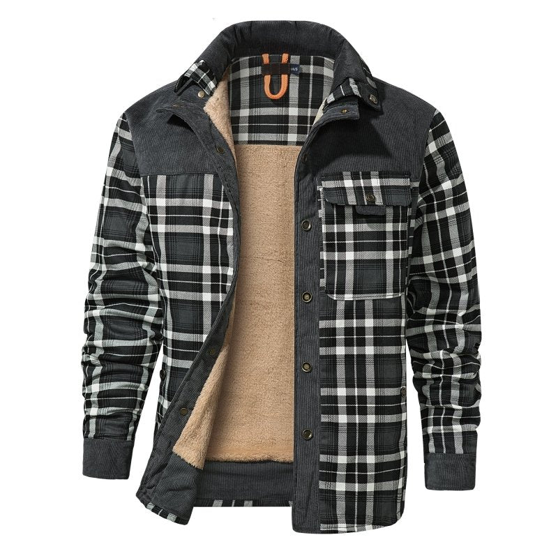 Men's Plaid Button Front Jacket