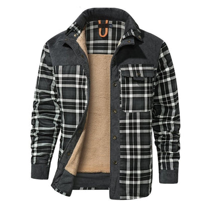 Men's Plaid Button Front Jacket