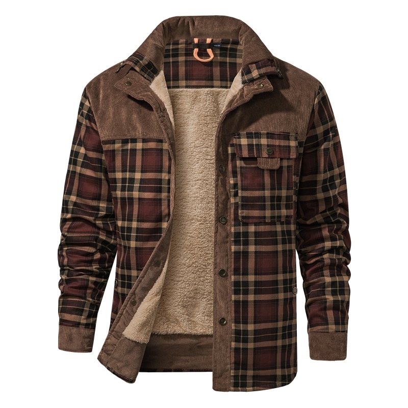 Men's Plaid Button Front Jacket