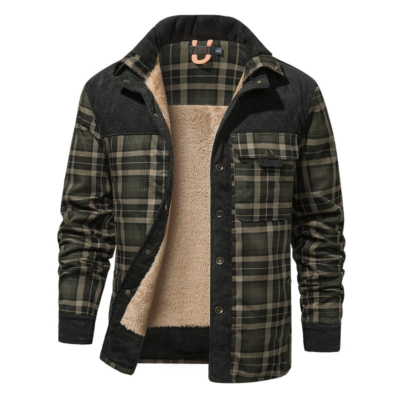 Men's Plaid Button Front Jacket