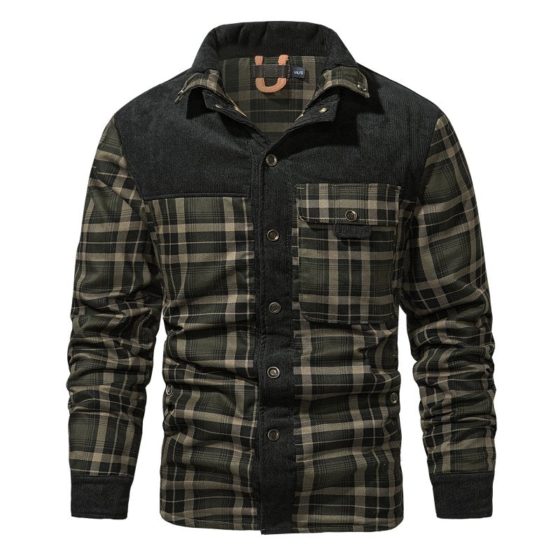 Men's Plaid Button Front Jacket