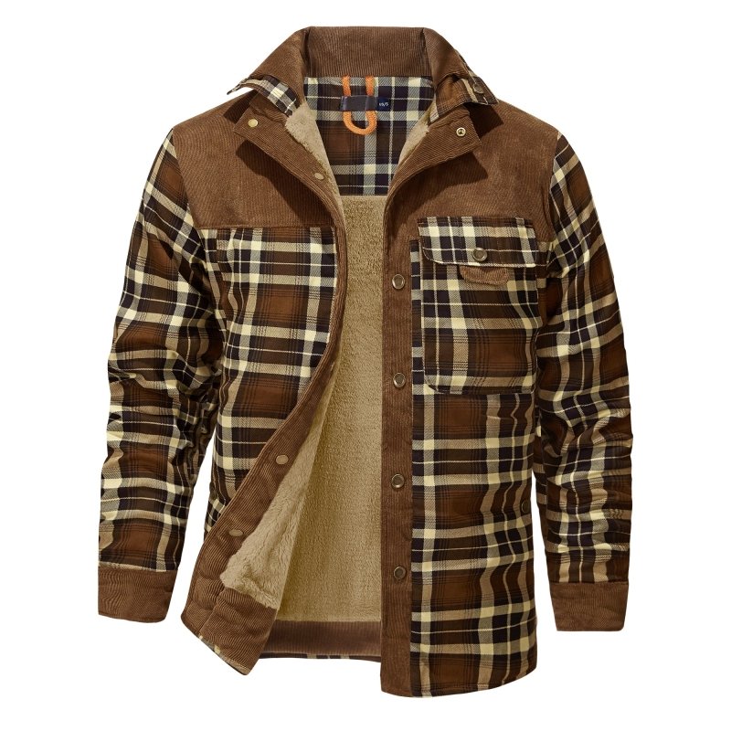 Men's Plaid Button Front Jacket