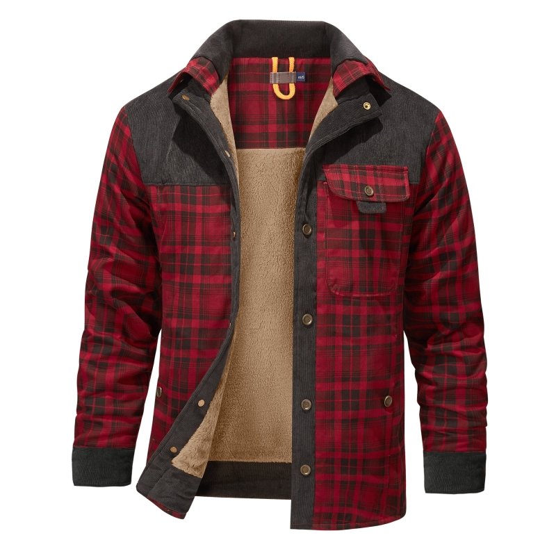 Men's Plaid Button Front Jacket