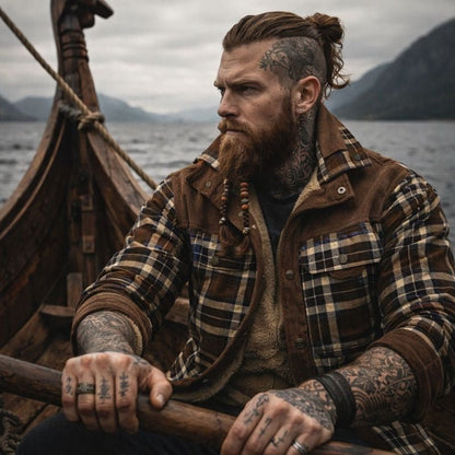Men's Plaid Button Front Jacket