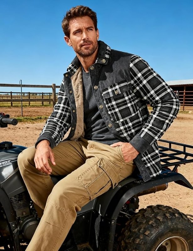 Men's Plaid Button Front Jacket