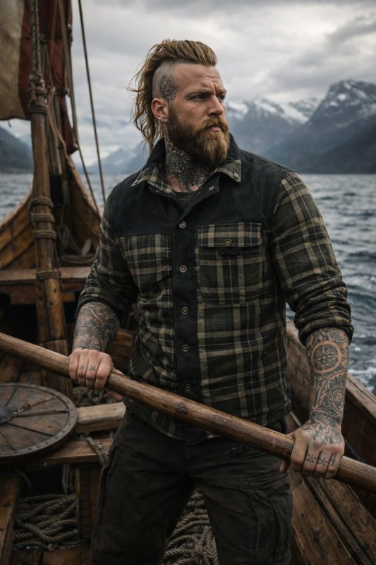 Men's Plaid Button Front Jacket