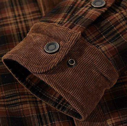 Men's Plaid Snap Front Jacket Shirt