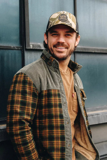 Men's Plaid Snap Front Jacket Shirt