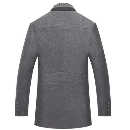 Men's Winter Coat Stand Collar Button Front