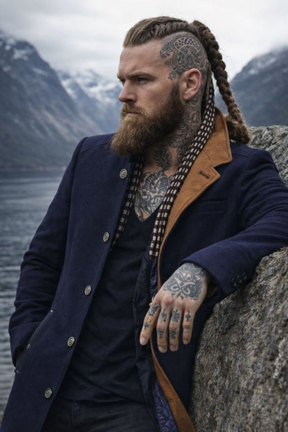 Men's Winter Coat Stand Collar Button Front
