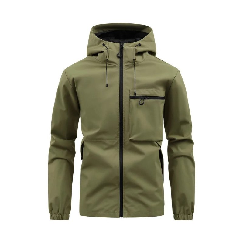 Men's Zip-Up Jacket Detachable Hood