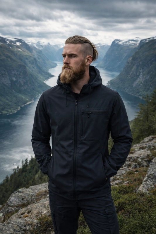Men's Zip-Up Jacket Detachable Hood